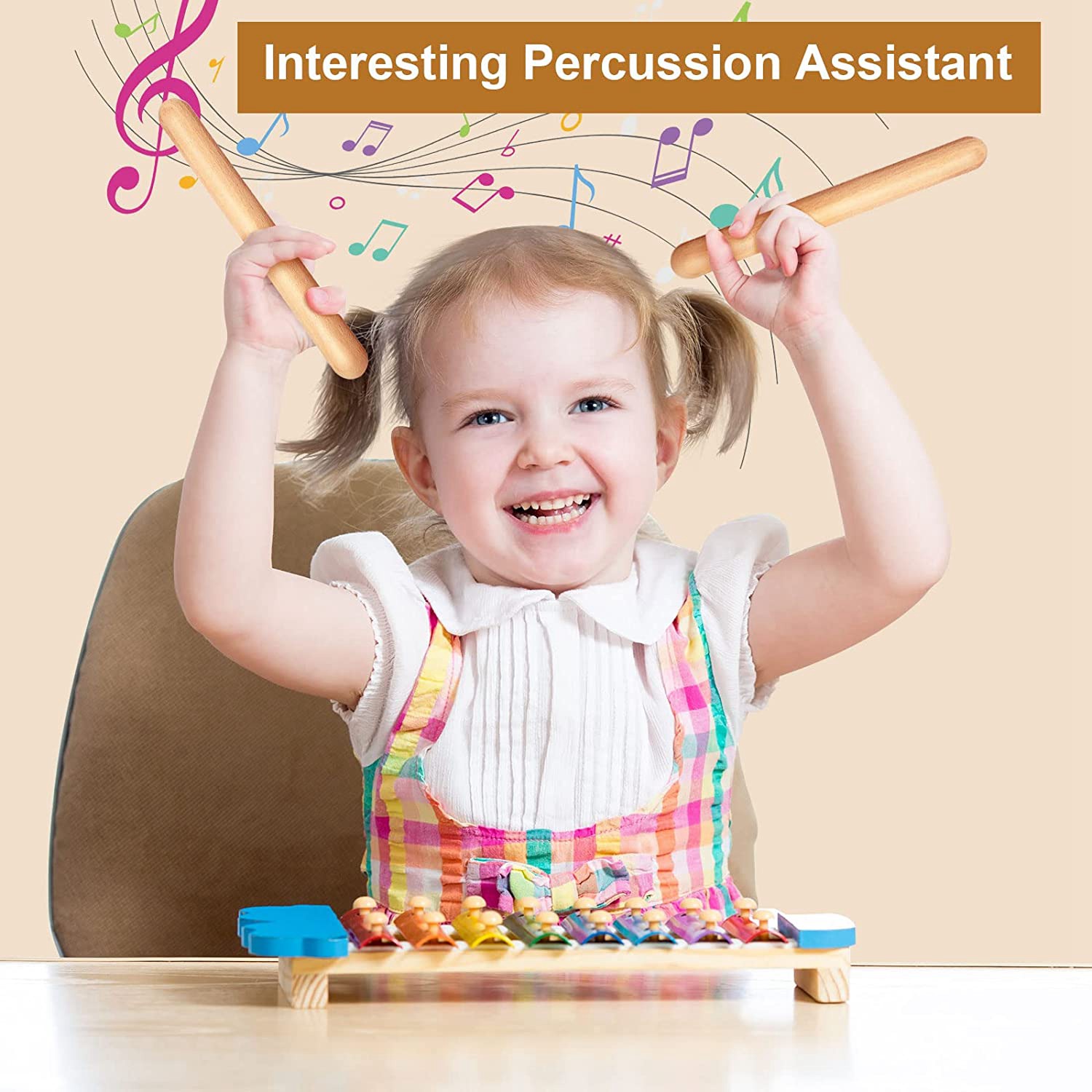 20Pieces 8 Inch Kids Rhythm Sticks Music Lummi Classical Wood Claves Musical Percussion Instrument