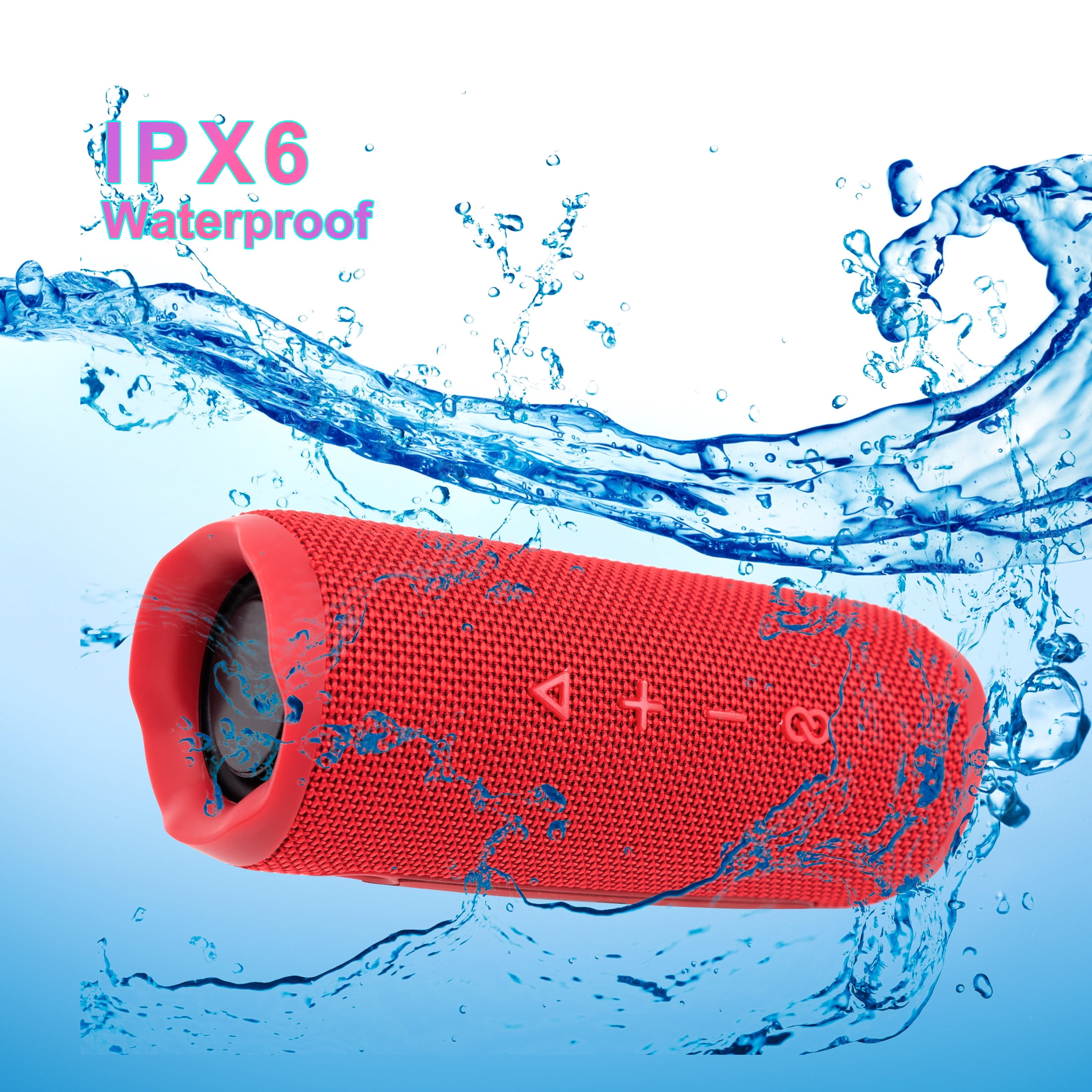 IPX4 Waterproof Bluetooth 5.0 Speaker, 10W Hi-Fi Stereo Sound, Wireless Portable Compact Design, Long-Lasting Battery, Ideal for Car, Home, Outdoor & Travel