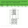 thumbnail image 2 of Grey Pneumatic 3/8" Drive x M12 Triple Square Driver 4" Length, 2 of 2