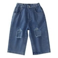 thumbnail image 2 of Spazoro Kids Boys Jeans, Casual Solid Color Elastic Waist Spring Denim Pants for Child Boys Blue Size 1-2T, 2 of 9