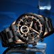 thumbnail image 3 of CURREN 8355 Reloj de cuarzo clásico de lujo para hombre, resistente al agua hasta 3 ATM, caja grande, esfera grande, luminoso, negro, 3 of 5