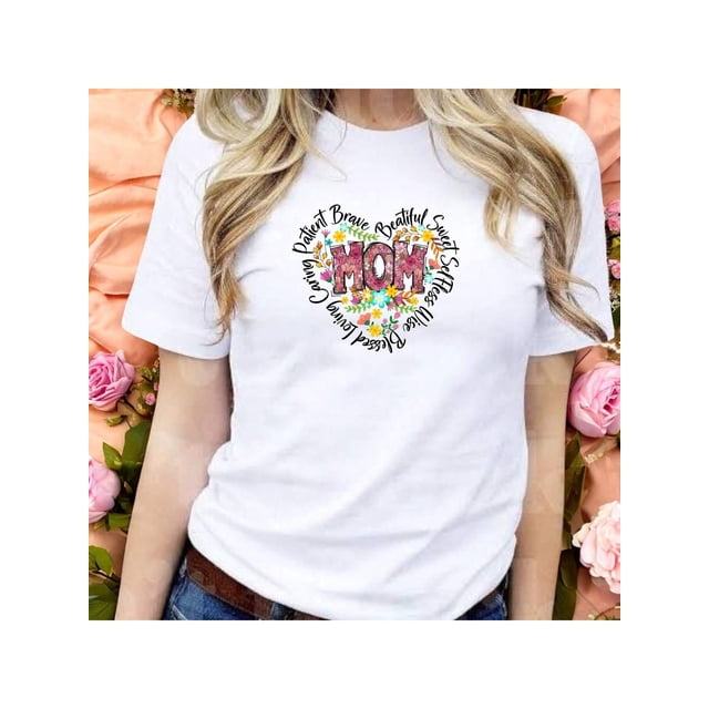 Playera MOM con Palabras de Amor – Regalo Perfecto para Mamá este 10 de Mayo Color Blanco Talla Grande Marca Emil SaEs