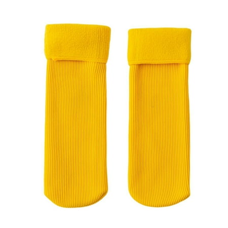 

Mightlink 1 Pair Kid Socks Middle-tube Fleece Lining Not Tight Anti-slip Non-allergenic Keep Warm Autumn Winter Thicken Thermal Children Floor Socks for Daily