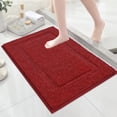 thumbnail image 1 of Alfombra de baño pequeña SHACOS de microfibra antideslizante, 40 x 60 cm, color rojo, 1 of 9