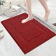 thumbnail image 1 of Alfombra de baño pequeña SHACOS de microfibra antideslizante, 40 x 60 cm, color rojo, 1 of 9