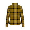thumbnail image 4 of Aobny Soft Womens Shirts Yellow Formal V-Neck Button Down Long Sleeve Plaid Blouse Juniors Shirts Dressy, 4 of 5