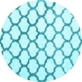 thumbnail image 1 of Ahgly Company Indoor Round Trellis Light Blue Contemporary Area Rugs, 3' Round, 1 of 4