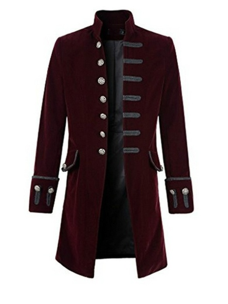 Mens Velvet Goth Steampunk Victorian Frock Coat - Walmart.com