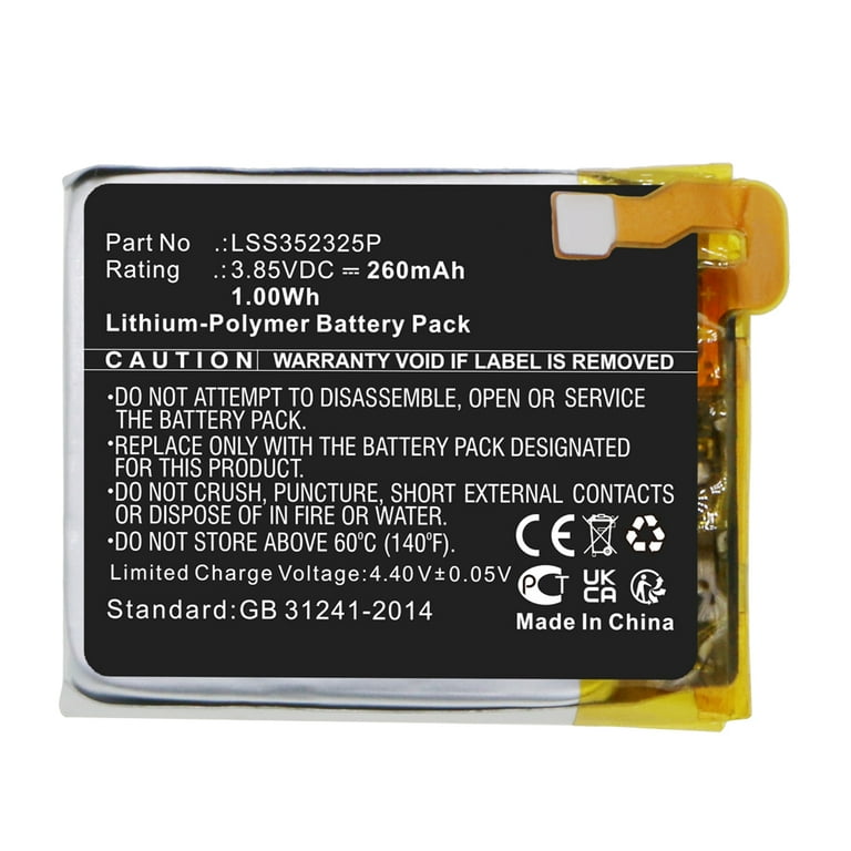 260mAh LSS352325P Battery Replacement for Fitbit Versa