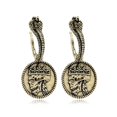 thumbnail image 1 of Pendientes largos y exagerados con forma de moneda de calavera Elapid vintage 2023 (un par), pendientes de Halloween., 1 of 3