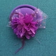 thumbnail image 3 of Soumake Exquisite Sweet Fascinator Hat With Hair Clip Decorative Anti-Fall Faux Feather Flower Mesh Veil Hat Hair Accessories Fashion, 3 of 8