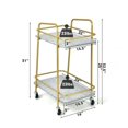 thumbnail image 6 of Spaco 2-tier Kitchen Rolling Cart with Steel Frame and Lockable Casters-Gray, Kitchen Island, Kitchen Island with Storage for Kitchen,Dinning Room, 6 of 10