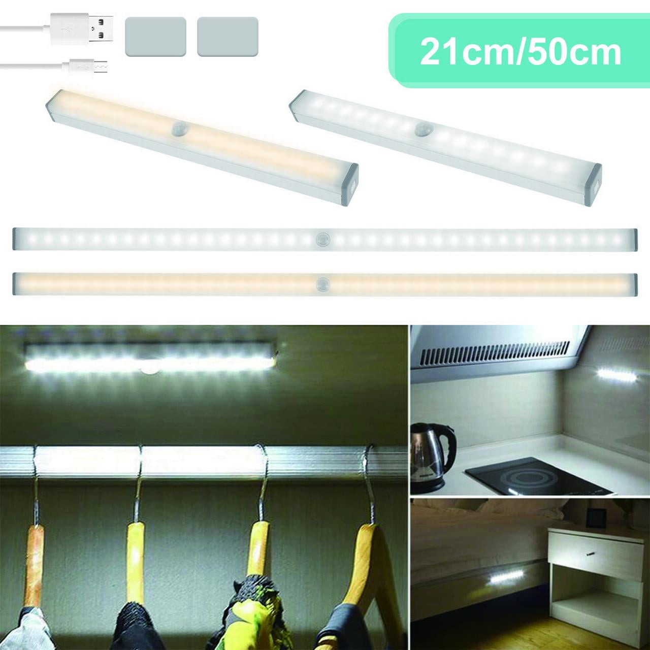 36 LED PIR Motion Sensor Closet Night Light Under Cabinet Lamp USB Rechargeable 