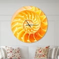 thumbnail image 2 of Designart 'Yellow Nautilus Shell ' Modern wall clock, 2 of 6