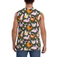 thumbnail image 4 of Uemuo Roosters and Chicks Pattern Men's Sleeveless T-Shirt,Muscle Athletic Tank Top, Moisture-wicking Quick-dry Breathable Classic Tee Top for Gym Run Outdoor Sports-XX-Large, 4 of 8