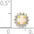 thumbnail image 4 of Solid 14K Yellow Gold 18 Gauge CZ & Synthetic Opal Screw-Back Cartilage Body Jewelry - 10mm, 4 of 6