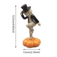 thumbnail image 3 of Vintage Halloween Decor Mini Resin Figures, Mummy-Wrapped Pumpkin Resin Ornament with Spooky Festive Face for Desktop Shelf Party Ghost Festival, Cute Halloween Decor, Spooky Miniature, 3 of 5