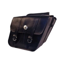 Dowco Willie & Max 58700-00 Deluxe Series: Synthetic Leather Standard Slant Motorcycle Saddlebag Set, Black Universal Fit, 15 Liter Each/30 Liter Total Capacity