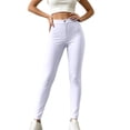 thumbnail image 2 of Karymi Pants for Women High Waist Stretch Skinny Pants, Button Closure Solid Casual Slim Fit Long Trousers, 2 of 7
