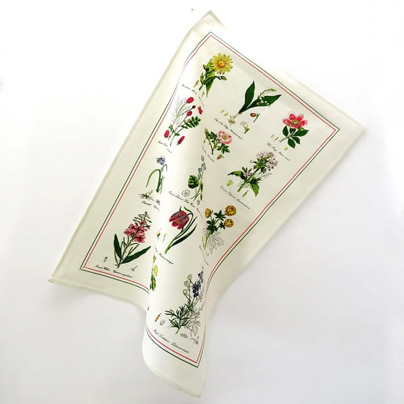 Samuel Lamont Botanic Garden Tea Towel Cotton Elegant Traditional Hand Drawn Appeal Colorfull Backdrop 18.89" x 29.52"