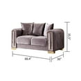 thumbnail image 4 of Impreza Thick Velvet Fabric Loveseat Made With Wood in Gray, 4 of 5