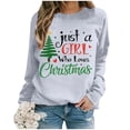 thumbnail image 5 of WEAIXIMIUNG Sweat à Capuche pour Femmes Mode de Noël Imprimé Arbre de Noël Lettre Manches Longues Col Rond, 5 of 5