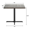 thumbnail image 5 of Flash Furniture 36" Square Solid Wood Commercial Indoor Tabletop in Dark Brown with 30" x 30" Dining Height Rust-Resistant Black Cast Iron X-Base, 5 of 10