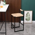 thumbnail image 3 of New Set of 2 Water Hyacinth Woven Bar Stools with Back Support Counter Height Dining Chairs for Kitchen, Home, Office (Water Hyacinth with Back), 3 of 7
