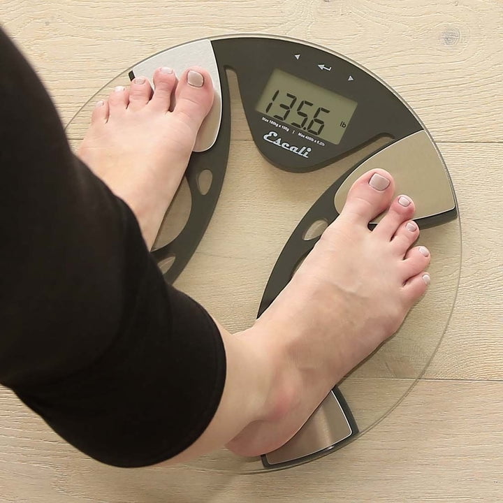 Escali Ultra Slim Body Composition Scale With Bioelectrical Impedance Analysis Technology, Calculates Body Fat Percentage, Body Water, Lean Muscle And Total Bone Mass