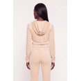 thumbnail image 4 of Women's Velour Zip Front Cropped Sweatshirt, 4 of 4