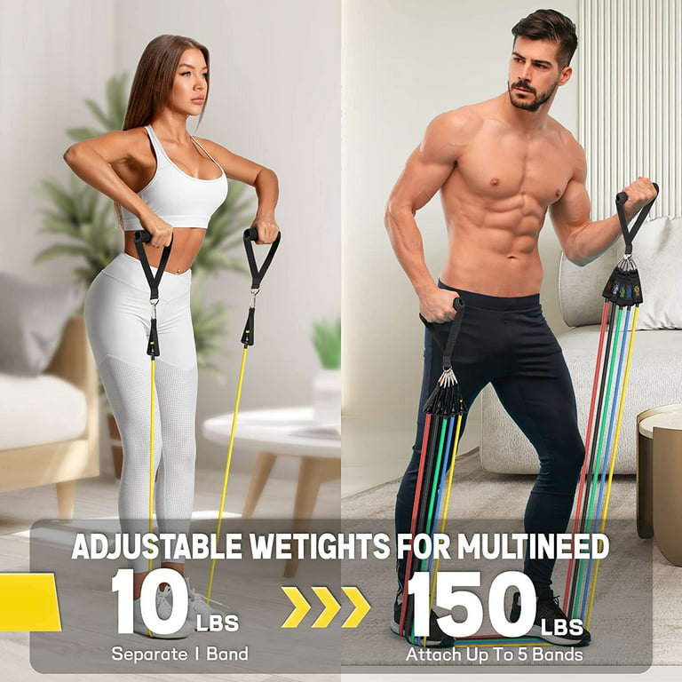 150lbs Resistance Bands for Working Out, Exercise Bands, Workout Bands,  Resistance Bands Set with Handles for Men Women , Weights for Strength