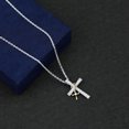 thumbnail image 5 of Rosec Jewels Lab Created Diamond Cross Necklace with Charm - Ef-Vs Quality Diamond Double Cross Pendant Chain - with Jewelry Box, 10K White Gold, 5 of 7