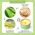 thumbnail image 2 of SCENTORINI Citronella Candle Set, Lemongrass Scented Travel Tin Candles, 20 oz Natural Aromatherapy Soy Candles for Outdoor Garden, Camping, 8-Pack, 2 of 7