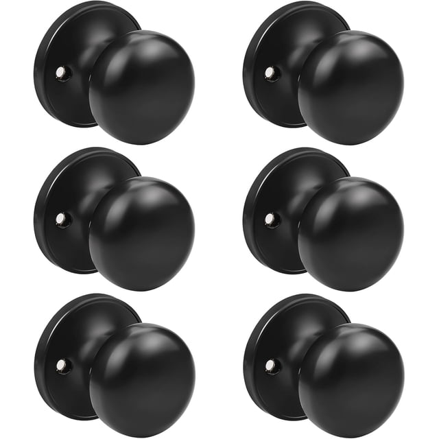 Bouton de Porte Mat Fonction de Passage Bouton de Porte de Passage pour Hall et Garde-Robe Serrures de Porte Verrouillables Bouton Rond à Bille Style Colonial Poignée de Porte Bouton Ouverture Gauche et Droite