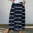 thumbnail image 2 of Kaemgyyd Skirt for Women Trendy Loose Elastic High Waisted Maxi Skirt Casual Color Block Beach Flowy Skirt with Pockets, 2 of 5