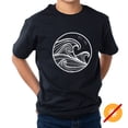 thumbnail image 3 of DelSol Men Crew Tee - Waves - Black, 1 Pc T-Shirt (YM), 3 of 3