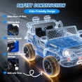 thumbnail image 4 of 24V 2 Seater Ride On Toys for Kids, Ride On Car with Remote Control, Ride On Truck, 4-Wheel Suspension, Soft Start, Bluetooth, Led Lights, Electric Car for Kids Ages 3-8, Gift for Boys Girls - Blue, 4 of 9