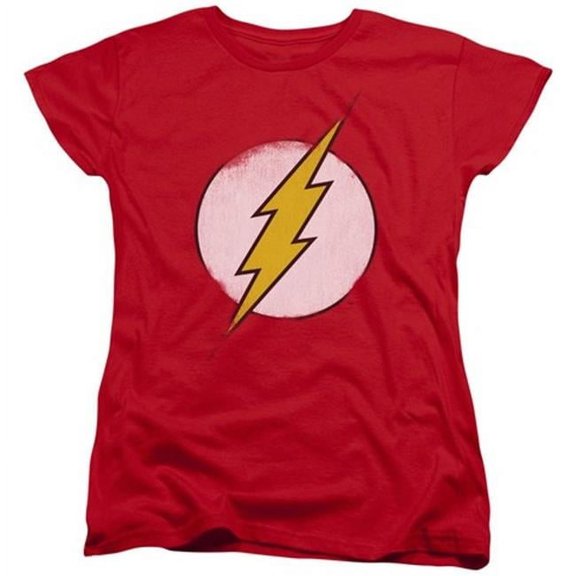 Trevco Dco-Rough Flash Logo - Short Sleeve Womens Tee - Red- Medium