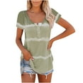 thumbnail image 1 of Pompotops Mode Femme Décontracté Ample Imprimé Col en V T-Shirt Blouse, 1 of 5