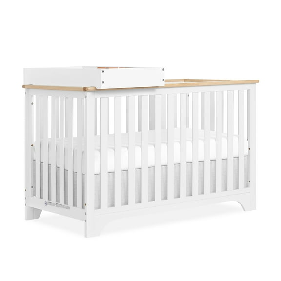 Dream On Me Orion 5-in-1 Convertible Crib with Removable Changing Tray, Vintage White Oak