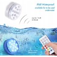 thumbnail image 4 of Luz LED de buceo con control remoto, luz para bañera, pecera, iluminación para piscina, 4 luces + 2 mandos a distancia ER, 4 of 5