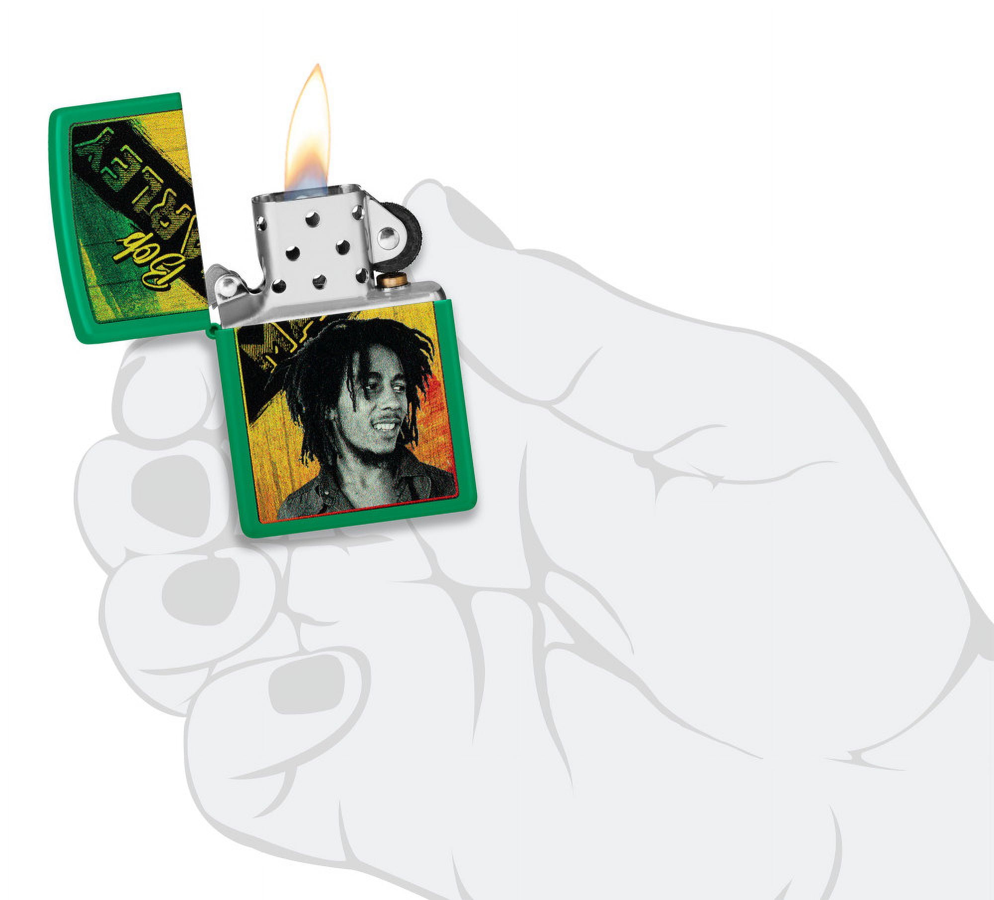 Zippo Bob Marley Grass Green Design Grass Green Matte Pocket Lighter