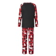 thumbnail image 4 of Elippeo Family Matching Christmas Pajamas, Letter  Hat Print Long-Sleeved Tops + Deer Pattern Trousers Sleepwear Outfits, 4 of 10