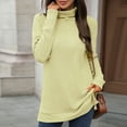 thumbnail image 5 of ZUKMRJPC Women's Turtleneck Tunic Sweaters Trendy Knitted Cotton Solid Color Sweatshirt Loose Fit Casual Long Sleeve Pullover Tops, 5 of 7