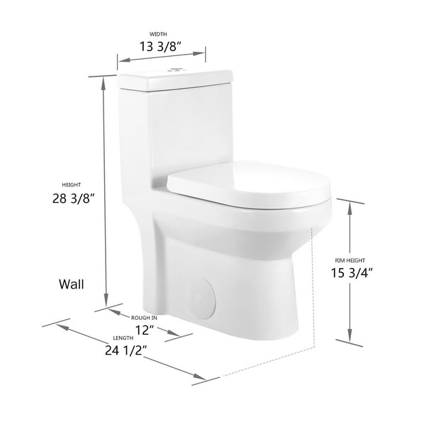 GALBA Small Toilet 24.5" Long Wide 28.5" High Inch 1-Piece 25" Short Compact Bathroom Tiny Mini Commode Water Closet Dual Flush - Walmart.com