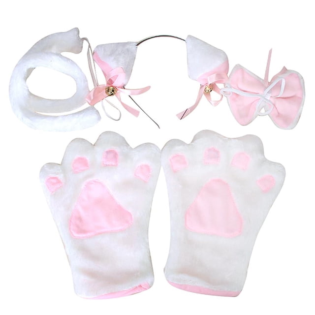 Disfraz de gato disfraz de Navidad conjunto pata guantes oreja diadema co pajarita Zulema Guantes de garra de pata