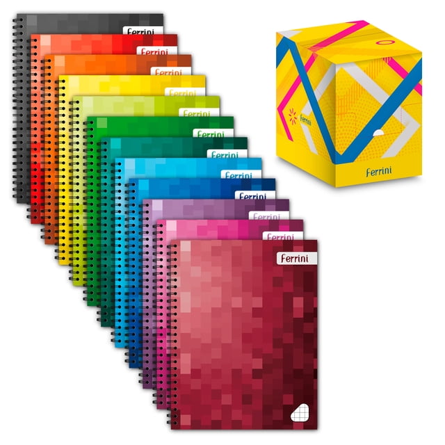Cuaderno Profesional Ferrini Doble Argolla 150 Hojas Caja 12 Piezas Cuadro Grande