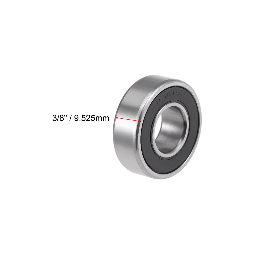 Unique Bargains 4pcs 1616-2RS Deep Groove Sealed Ball Bearings 1/2"x1-1/8"x3/8"