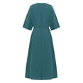 thumbnail image 3 of Ketyyh-chn99 Robes de Soirée pour Femmes Grande Taille Robe d'Été Extensible Combinaisons Manches à Volants Shorts Robe Courte Bleu, TG, 3 of 4