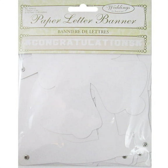 Wedding and Bridal White Congratulations Banner (1ct)